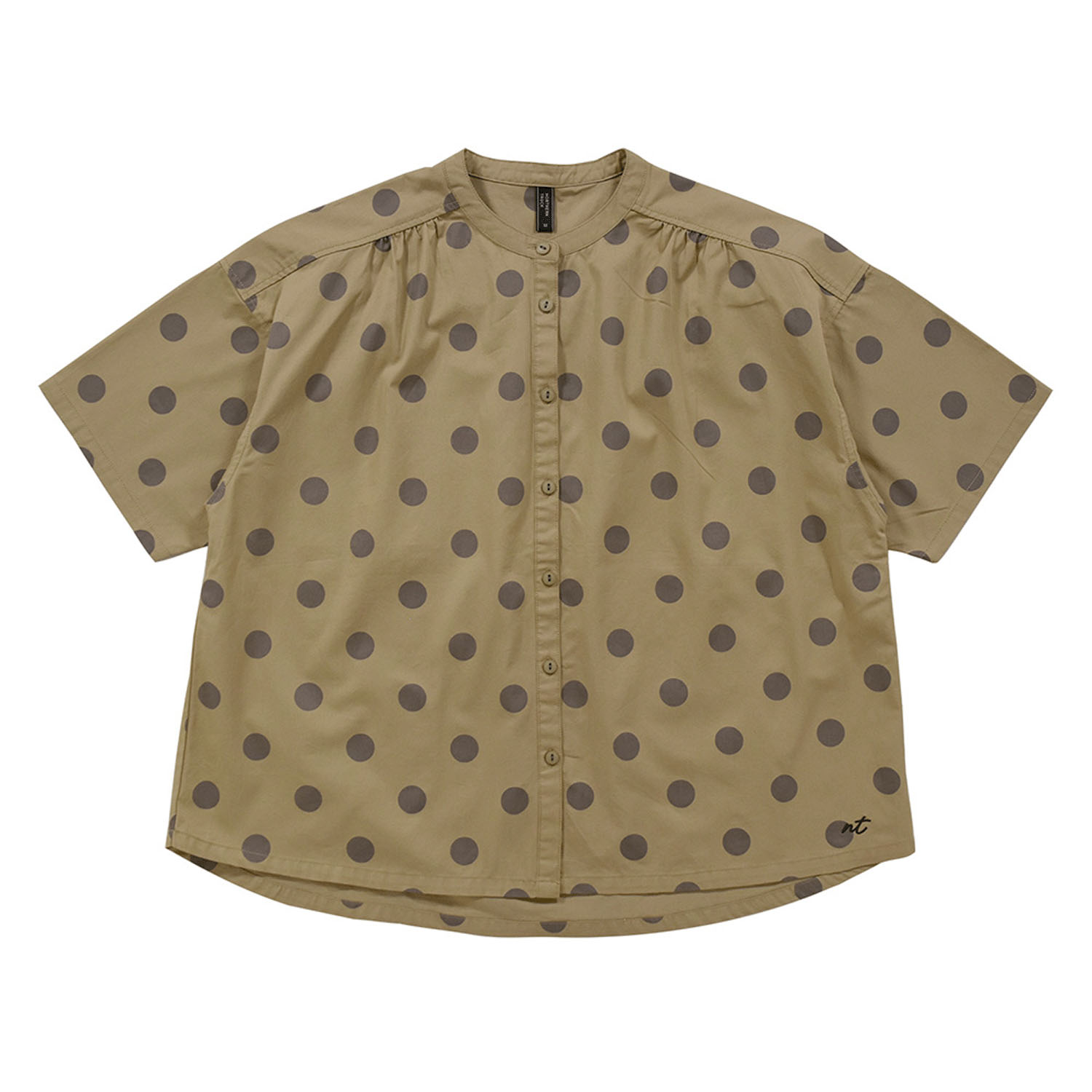 Northern Truck ドットプリントバンドカラーシャツ - 画像4