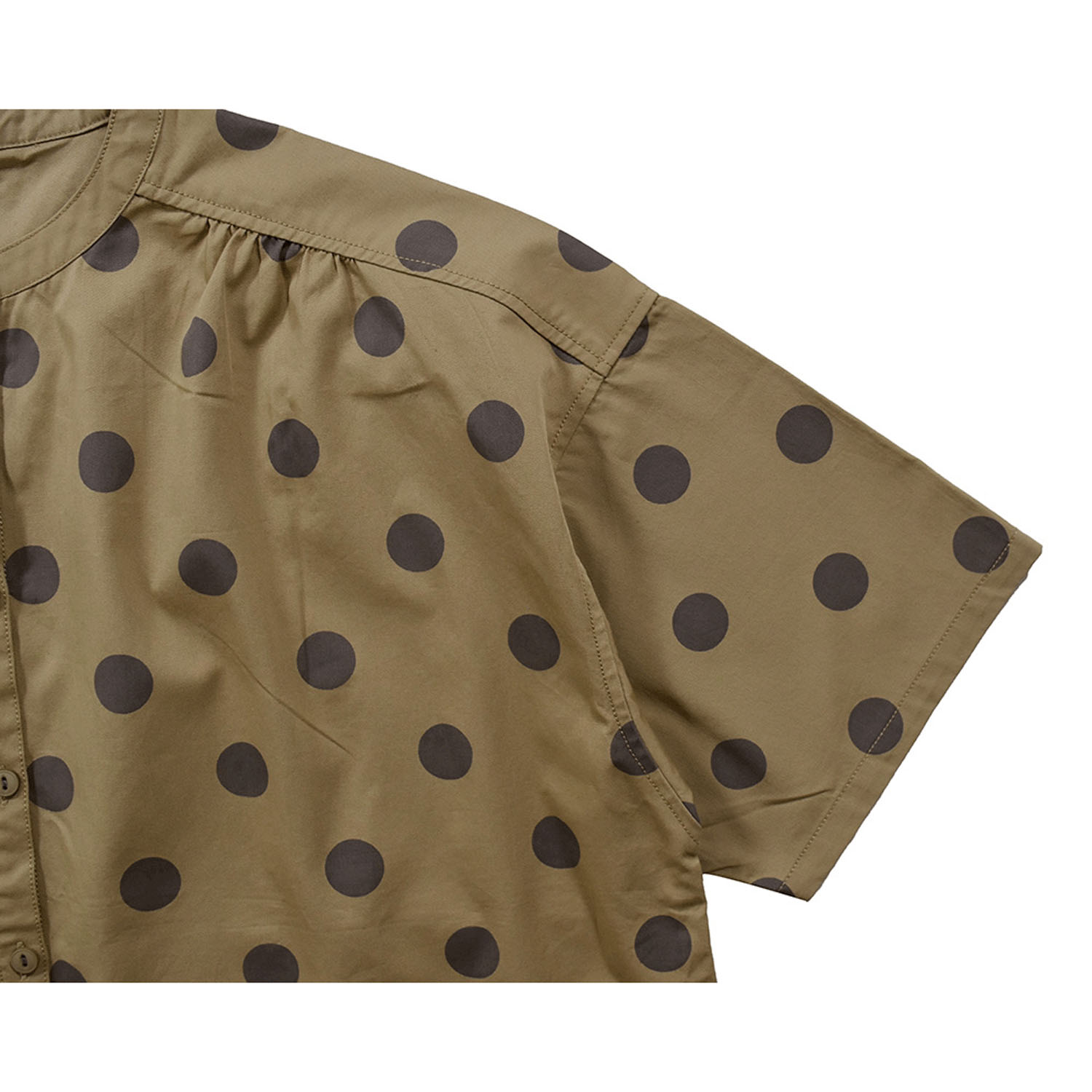 Northern Truck ドットプリントバンドカラーシャツ - 画像7