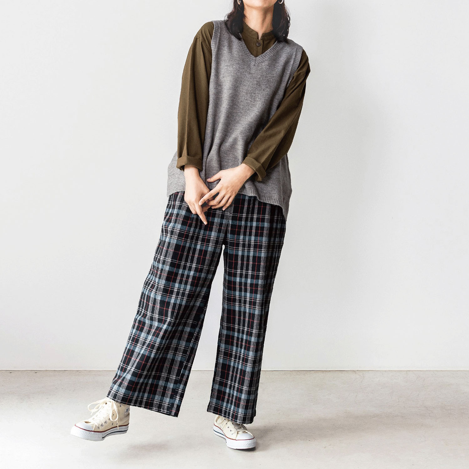 Northern Truck フロントタックリラクシーチェックパンツ - 画像9