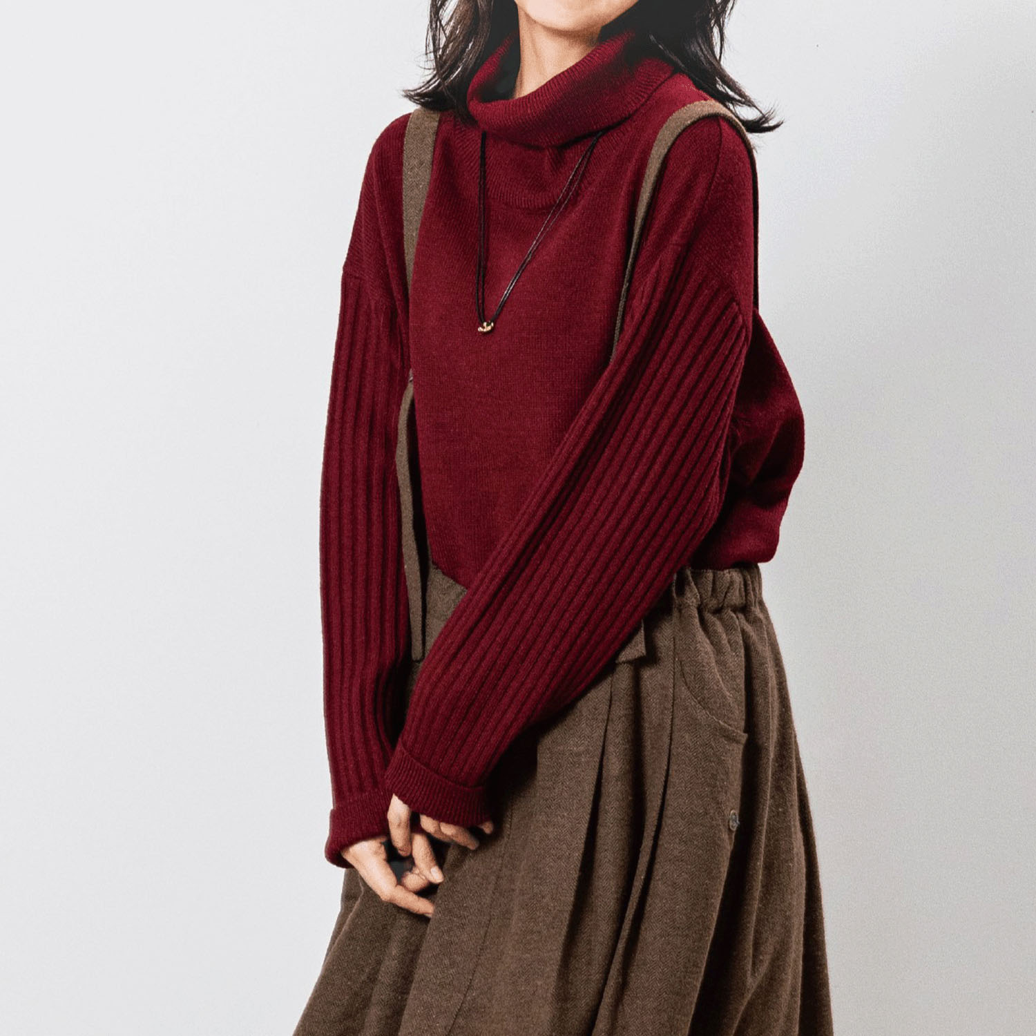 Northern Truck 編地違いスリーブタートルプルオーバー - 画像1