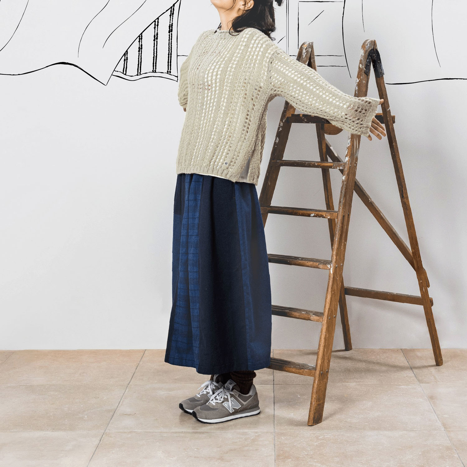 Northern Truck メッシュ編みニットプルオーバー - 画像5