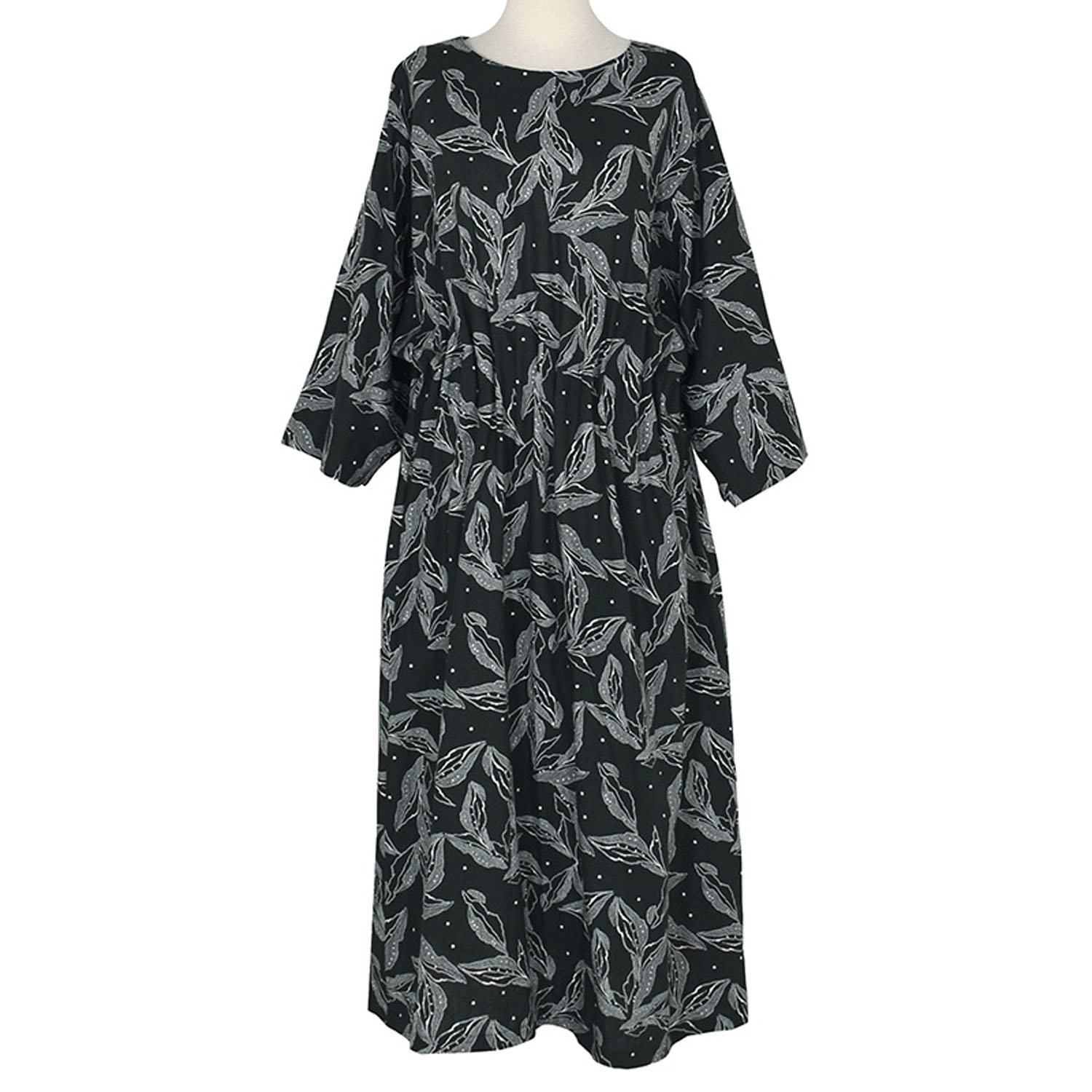 LILASIC リーフプリントタックゴム 2WAYワンピース - 画像3