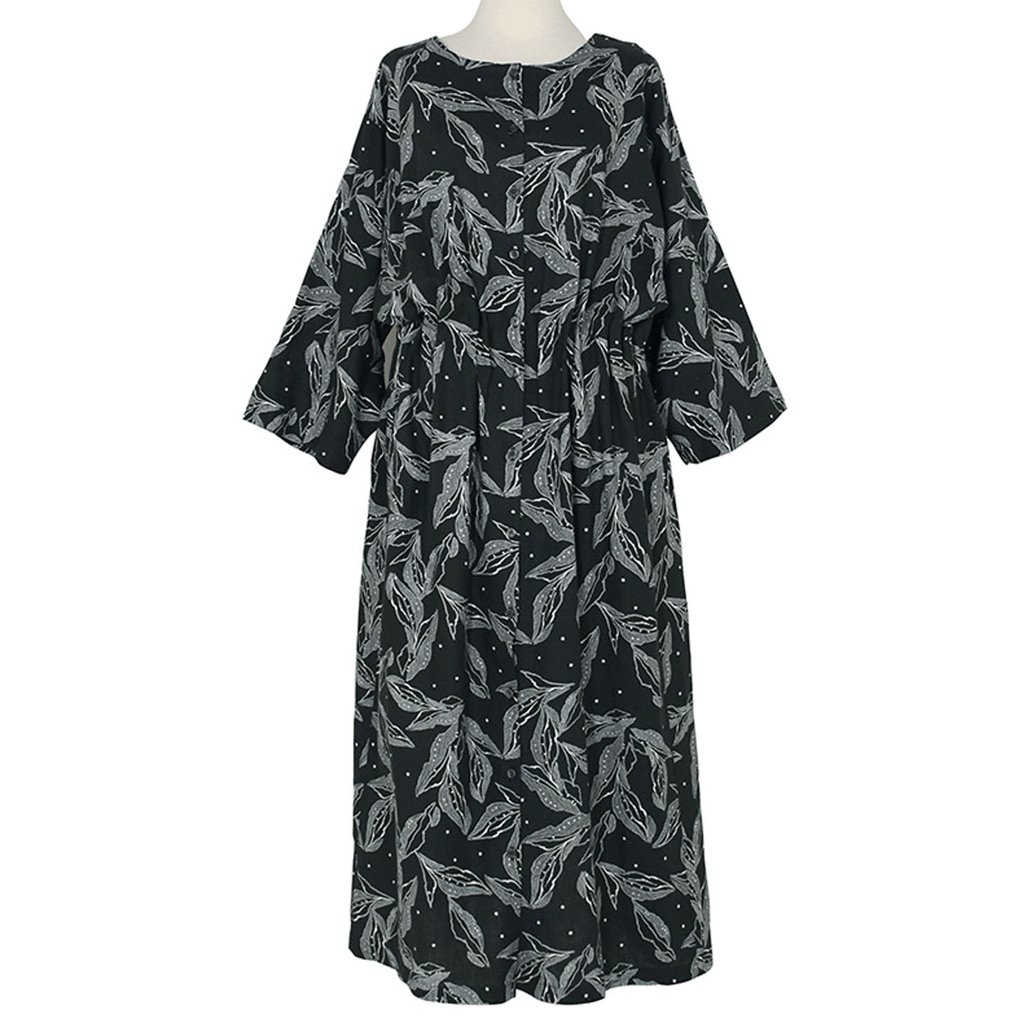 LILASIC リーフプリントタックゴム 2WAYワンピース - 画像4