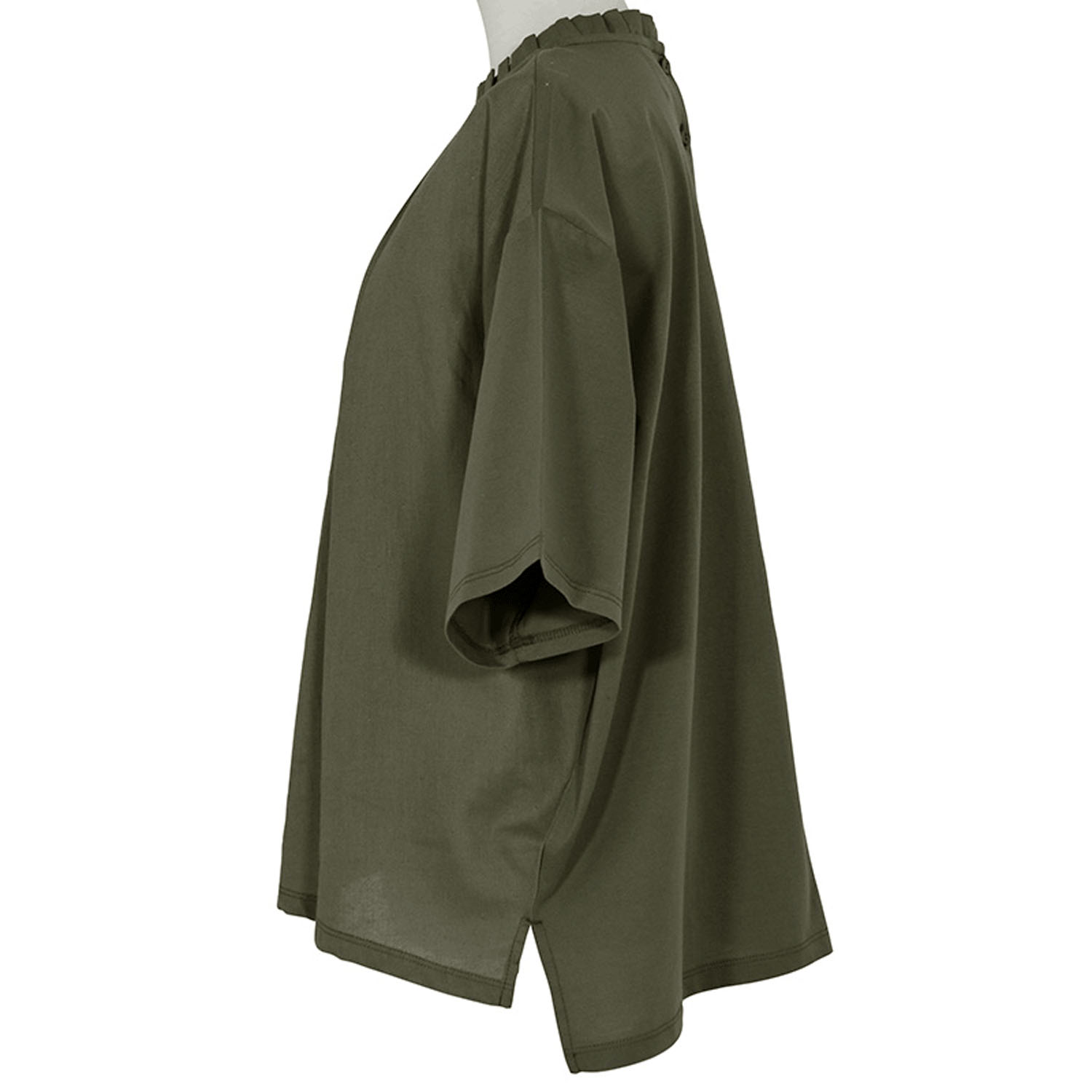 【4月中旬頃入荷予定】LILASIC シルケット天竺フリルカラーTシャツ - 画像13