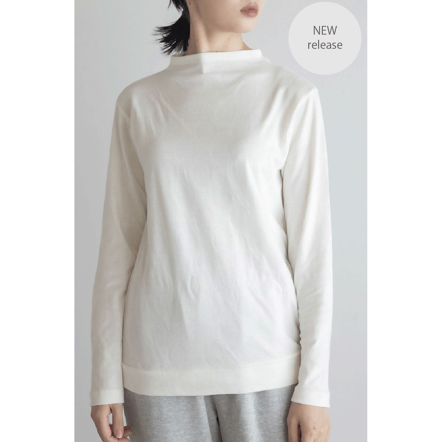 LILASIC 接結ジャカードボトルネックプルオーバー