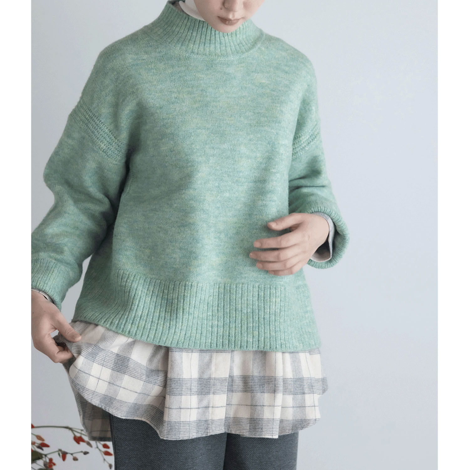 LILASIC MIXメランジニットプルオーバー