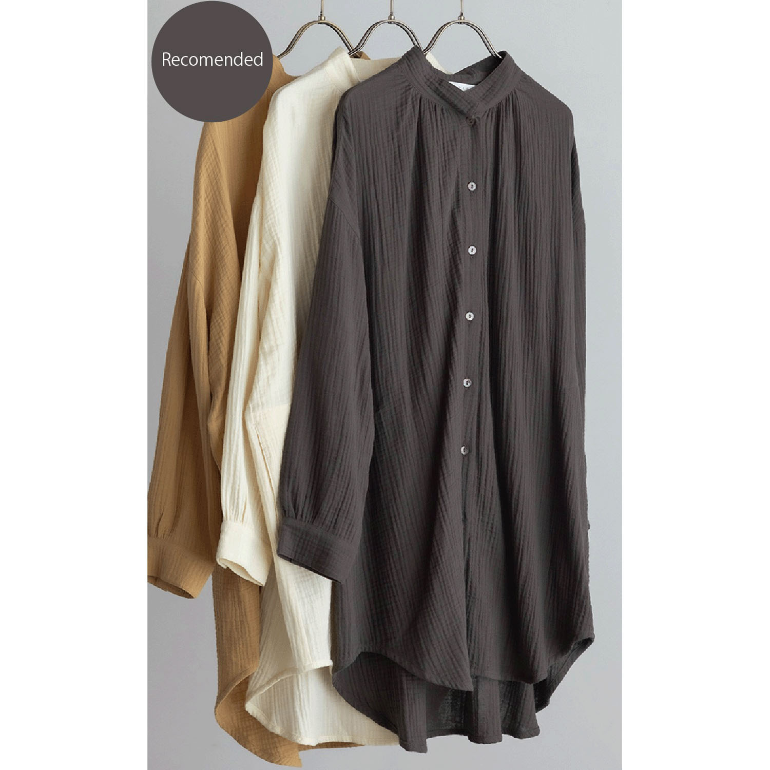 LILASIC ダブルガーゼロングシャツ - 画像2