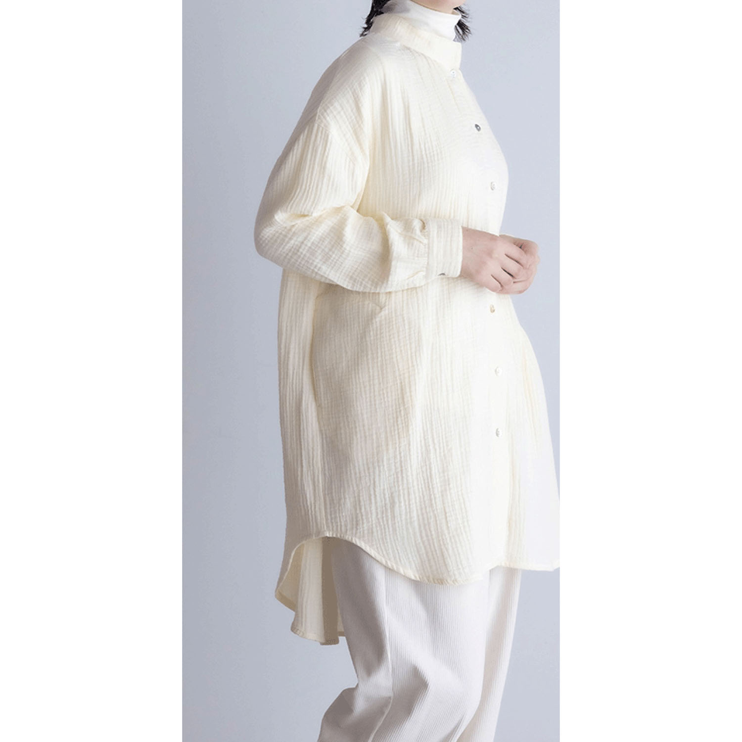 LILASIC ダブルガーゼロングシャツ - 画像1