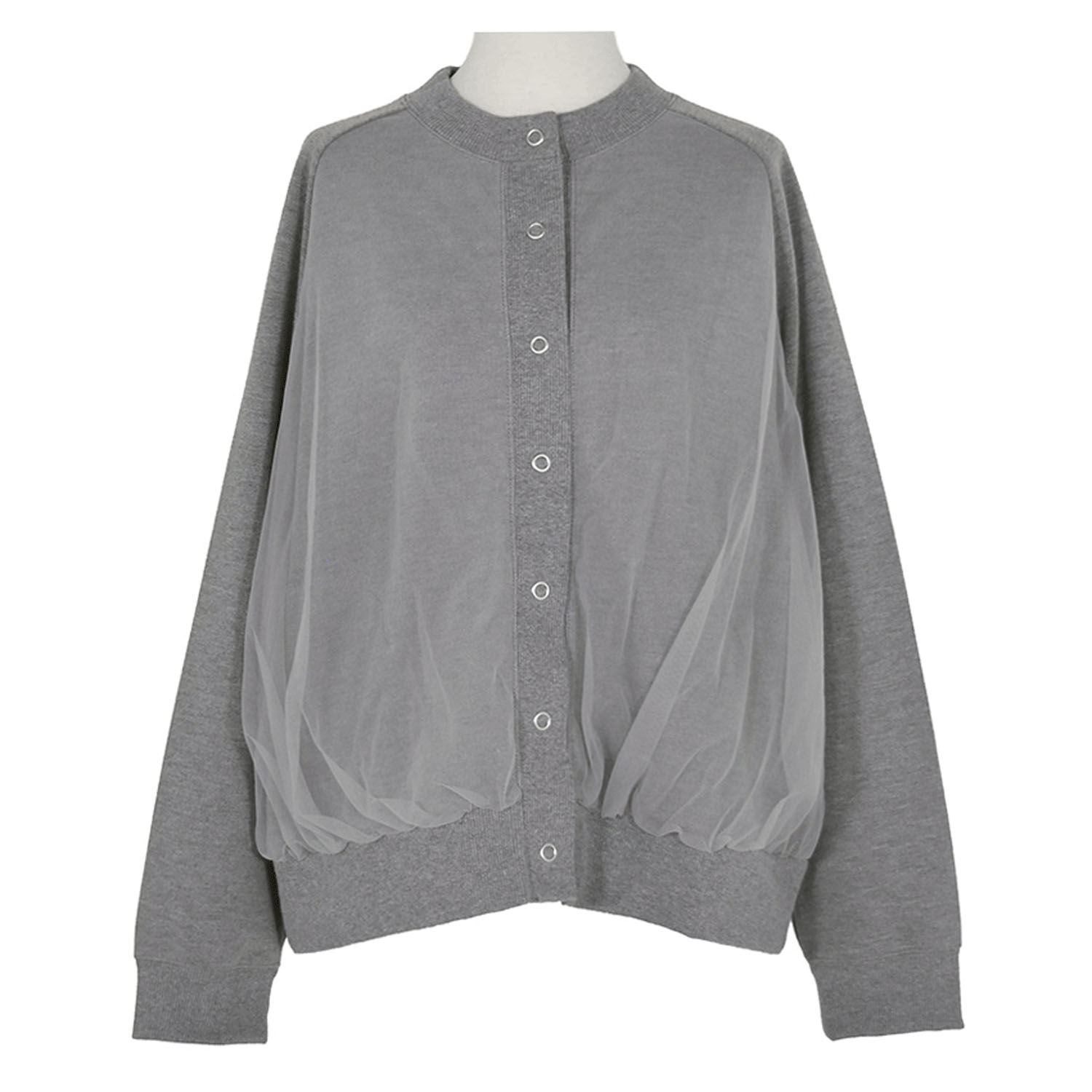 LILASIC チュールレイヤード裏起毛カーディガン - 画像3