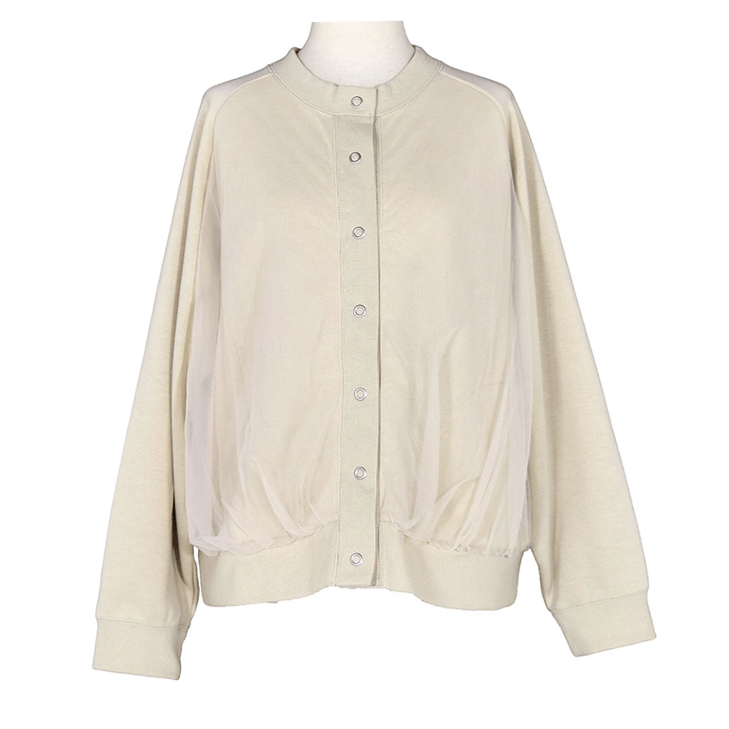 LILASIC チュールレイヤード裏起毛カーディガン - 画像10