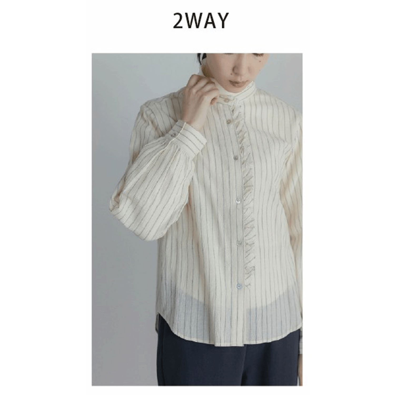 LILASIC フロントフリルデタッチャブルシャツ - 画像4