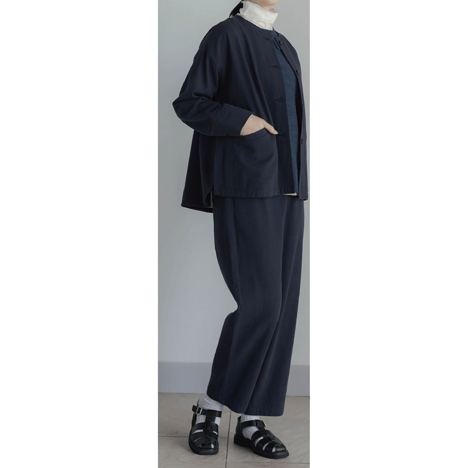 【2月中旬頃入荷予定】LILASIC スラブツイルノーカラーコート - 画像3