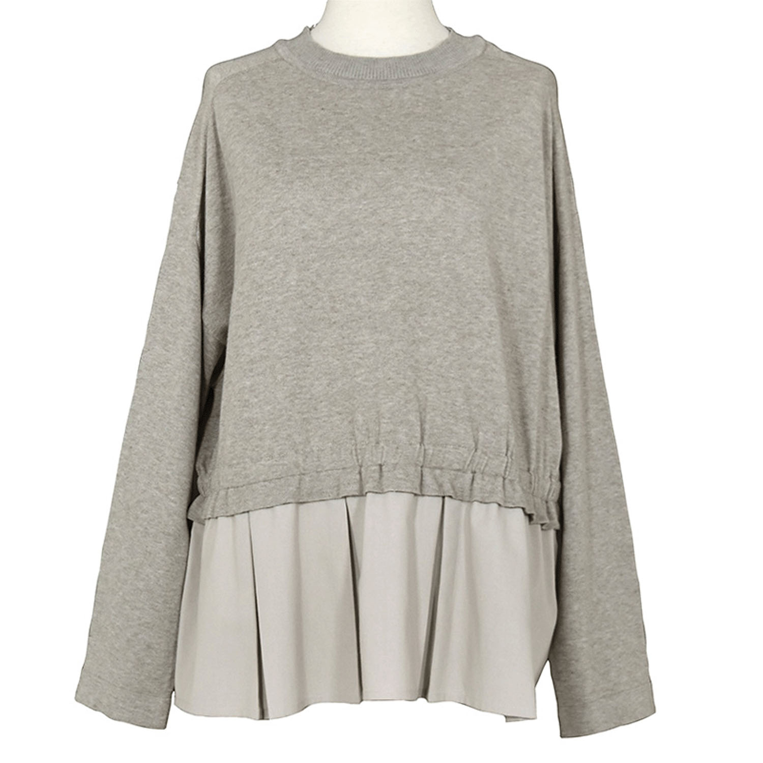 LILASIC コットンリネン布帛コンビプルオーバー