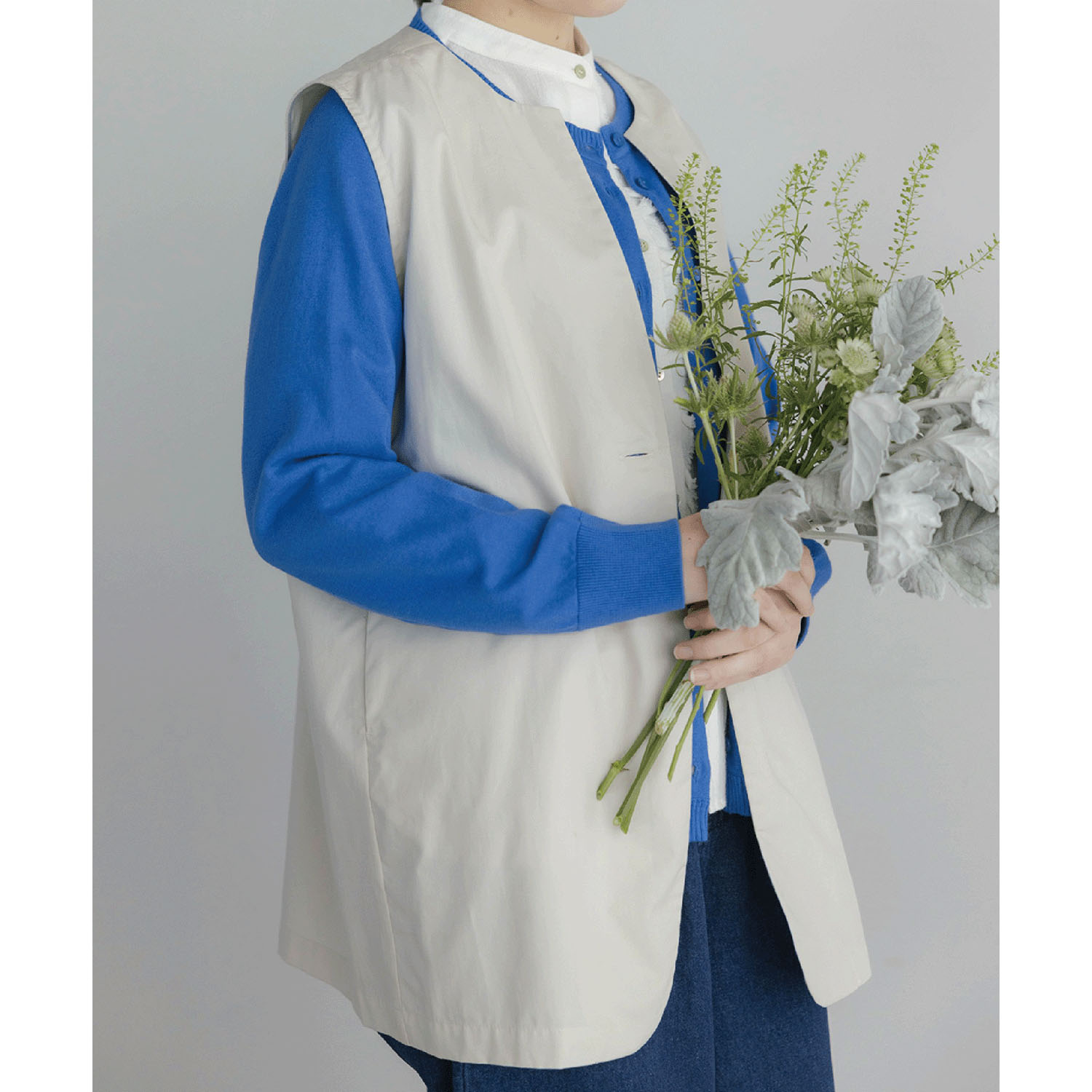 LILASIC コットンシルクラウンドヘムニットカーディガン - 画像14