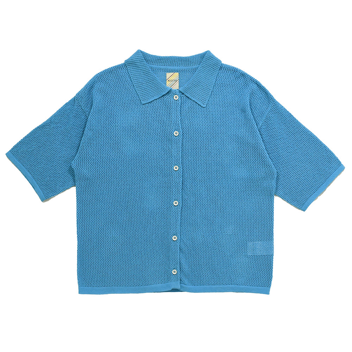 Keitto襟付きメッシュカーディガン - 画像6