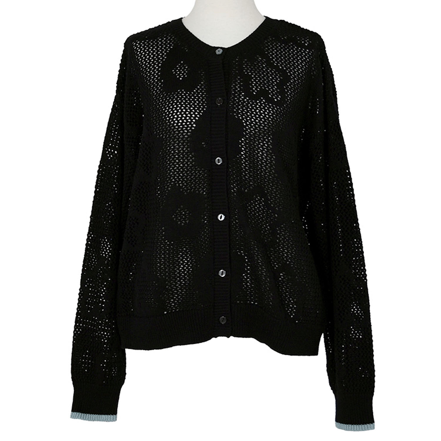 Keitto お花メッシュジャカードニットカーディガン - 画像2