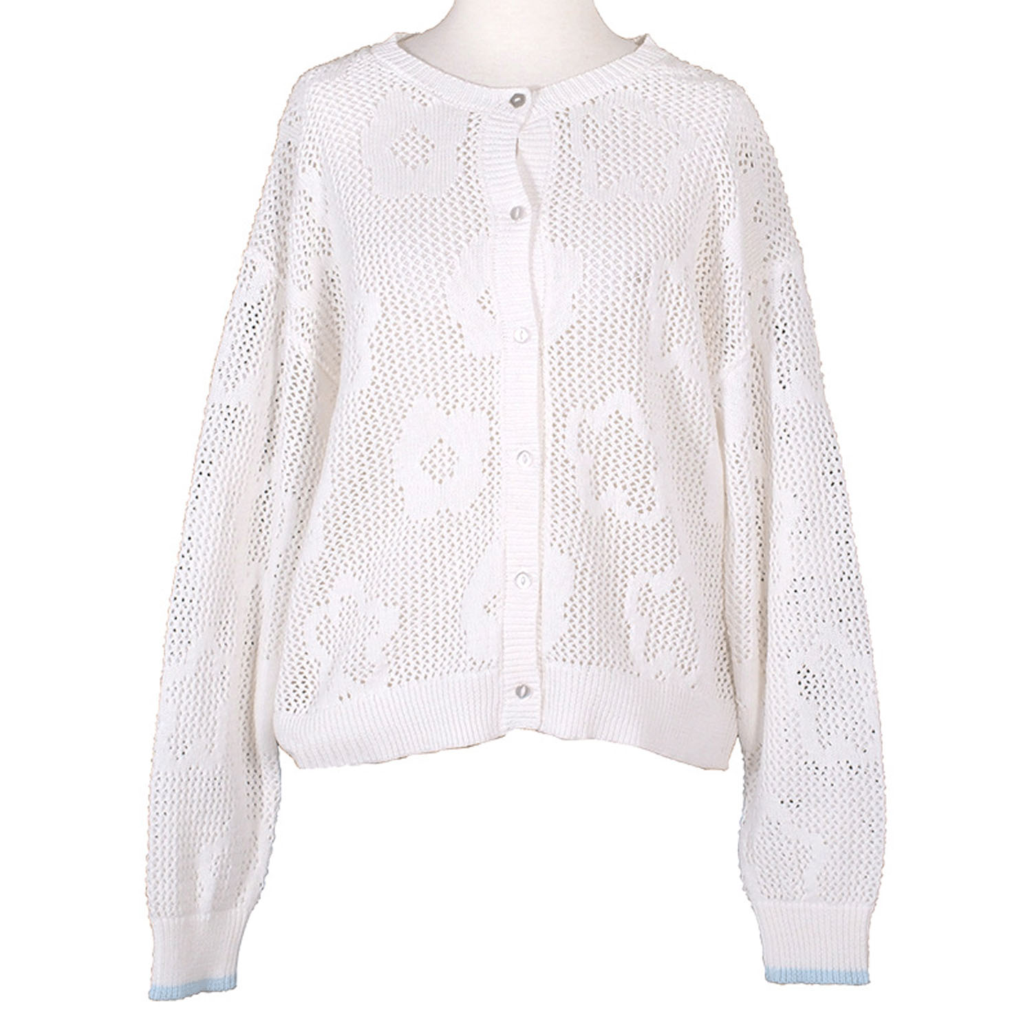 Keitto お花メッシュジャカードニットカーディガン - 画像5