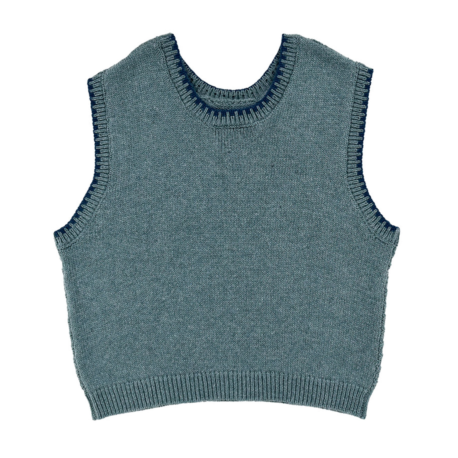 Keitto ブランケットステッチ入り前後着用ニットベスト - 画像12