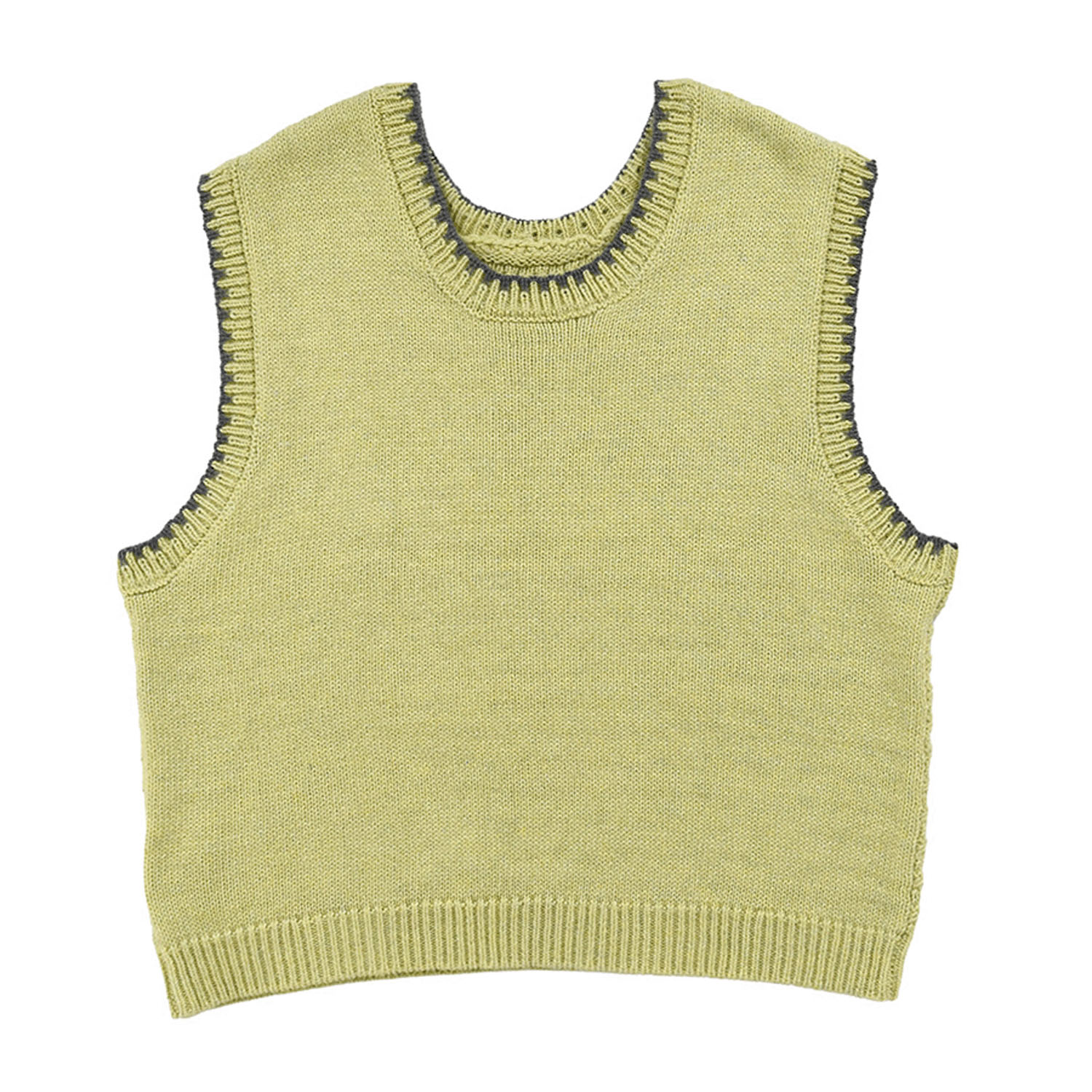 Keitto ブランケットステッチ入り前後着用ニットベスト - 画像5