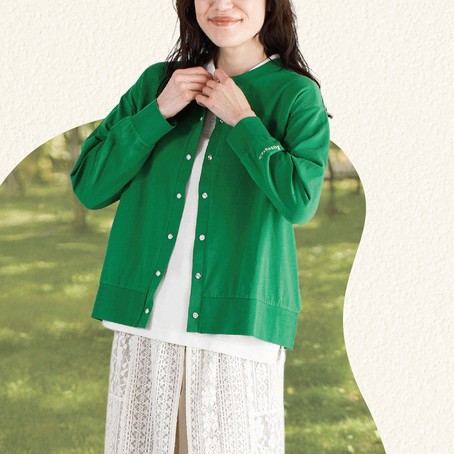 【4月中旬頃入荷予定】Keitto ドットボタンカーディガン - 画像4