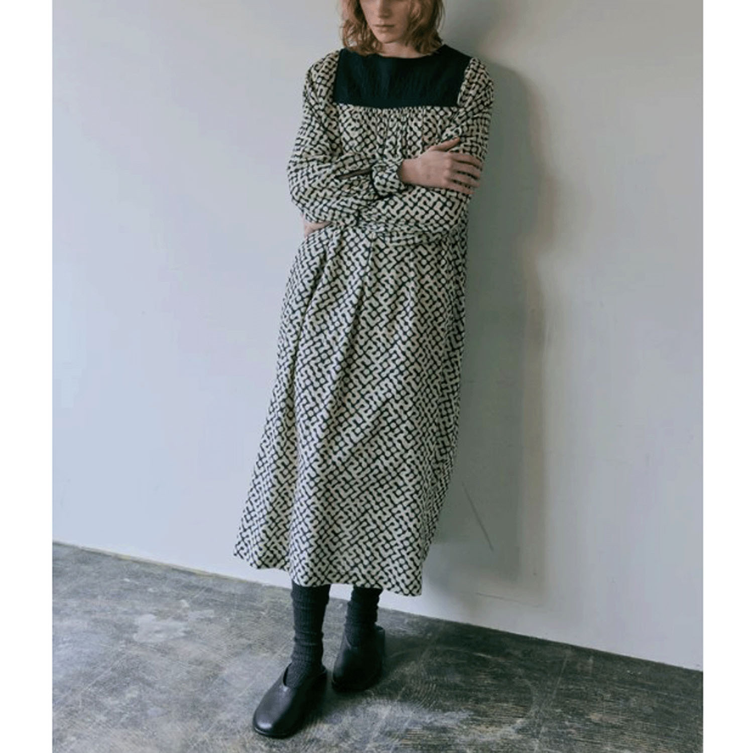 douxbleu インドプリントキルトヨークワンピース - 画像1