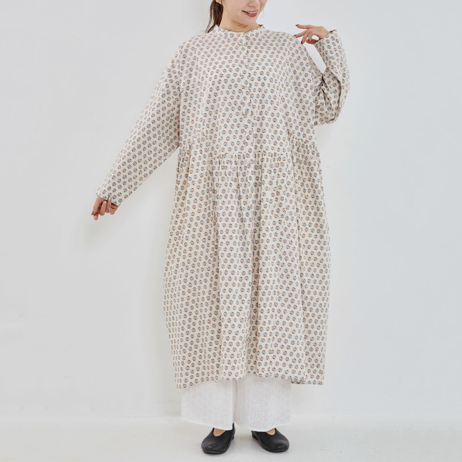 【Insta Live】YURK geniet van ボタニカルプリントギャザーワンピース - 画像3