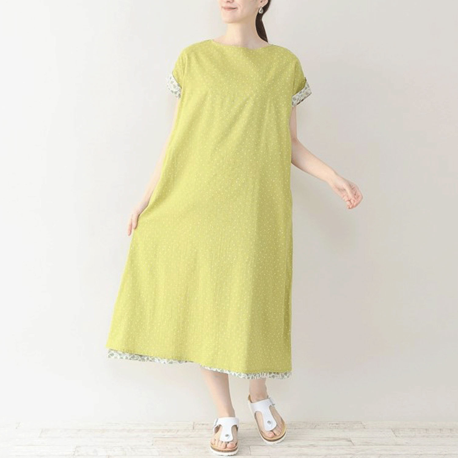 東京かんかん リーフ＆ドットプリントリバーシブルワンピース - 画像5