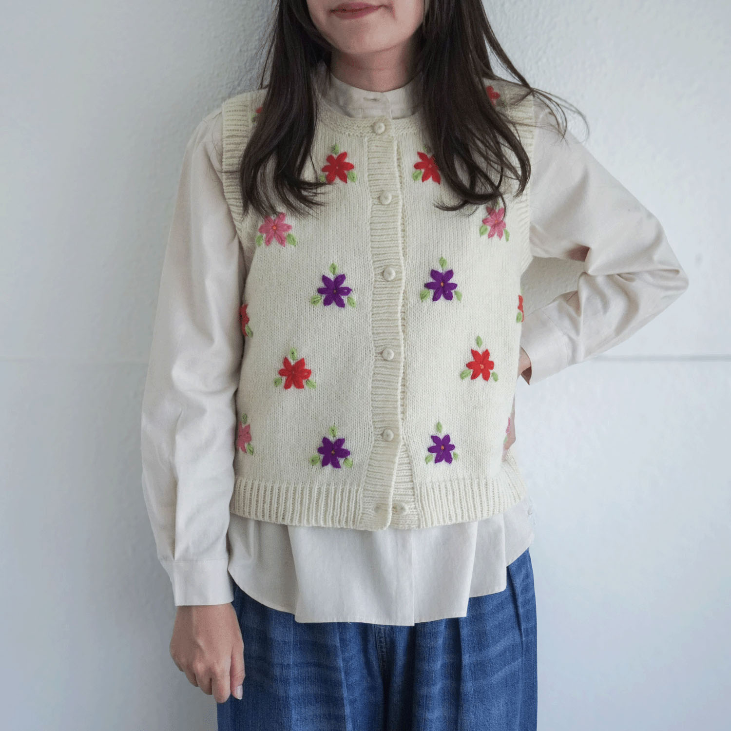 【Insta Live】ESTELLE 花柄クルーネックベスト - 画像3