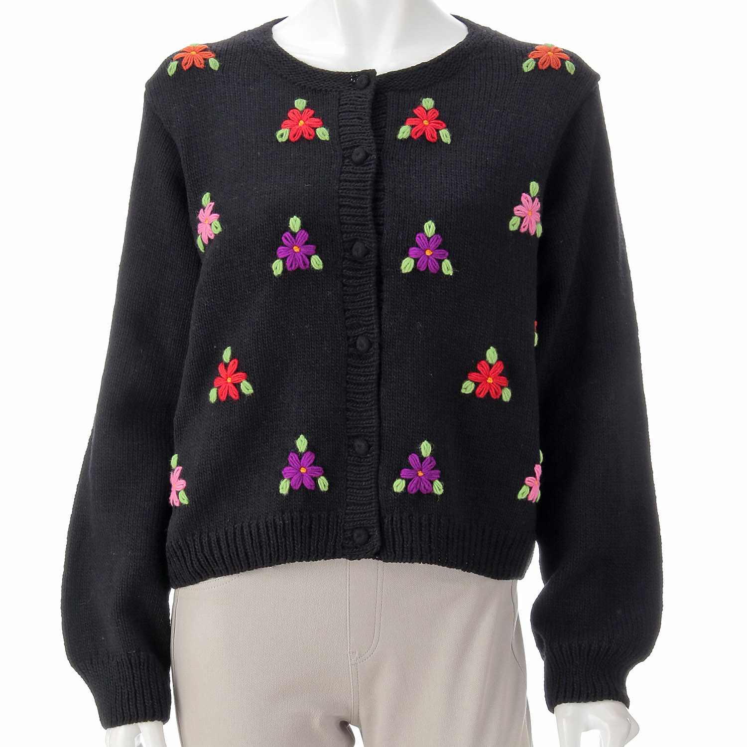 ESTELLE 花柄クルーネックカーディガン - 画像2