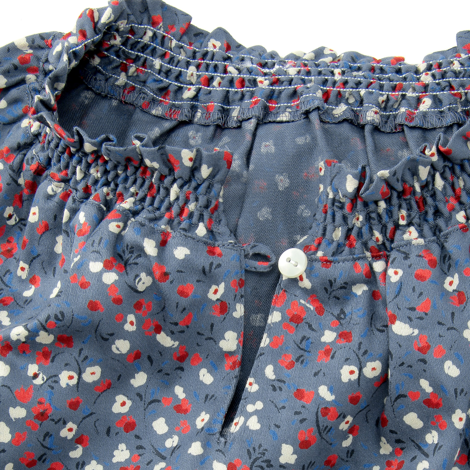 Parkes 小花柄衿シャーリングブラウス - 画像4