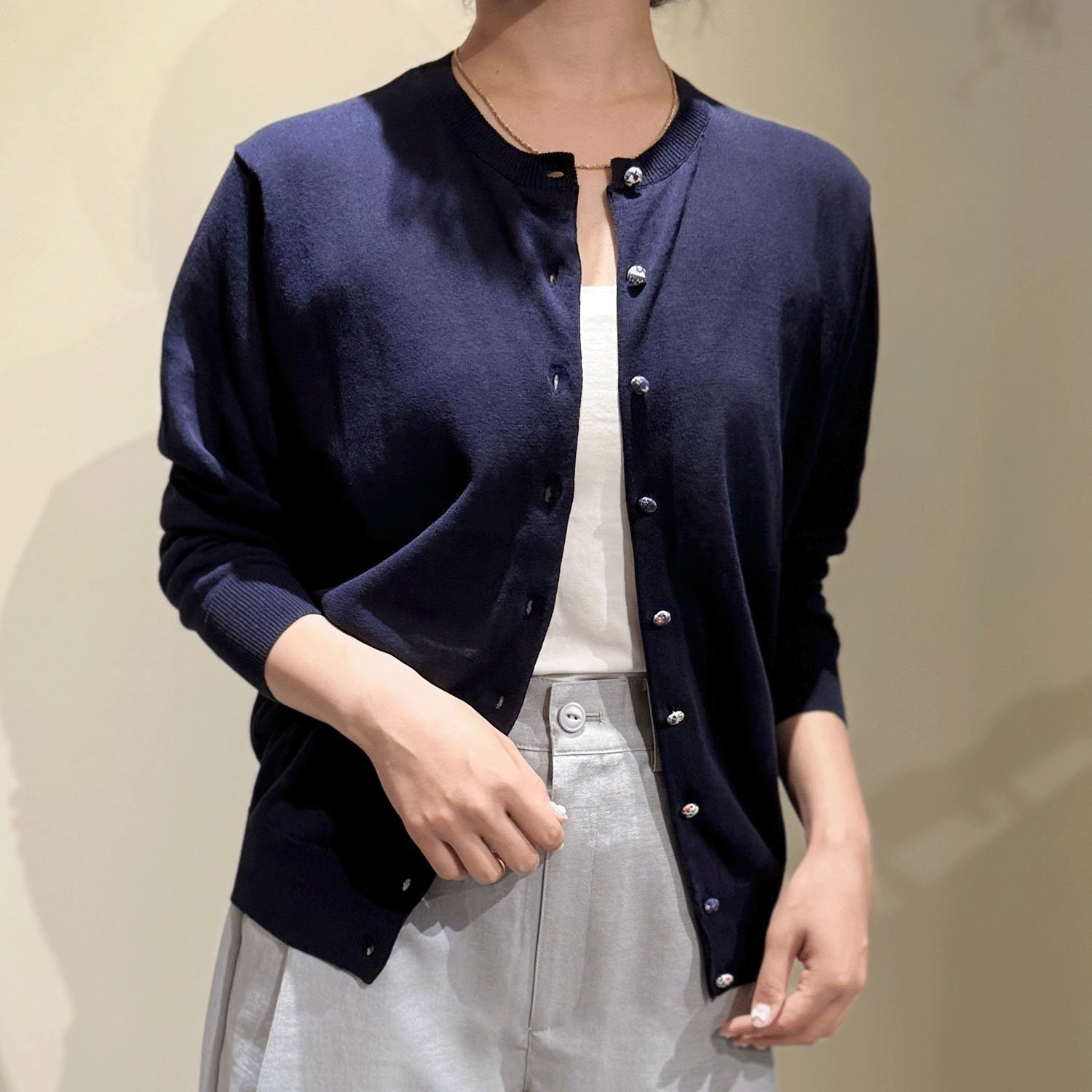 J．Sloane LIBERTYくるみ釦カーディガン - 画像1