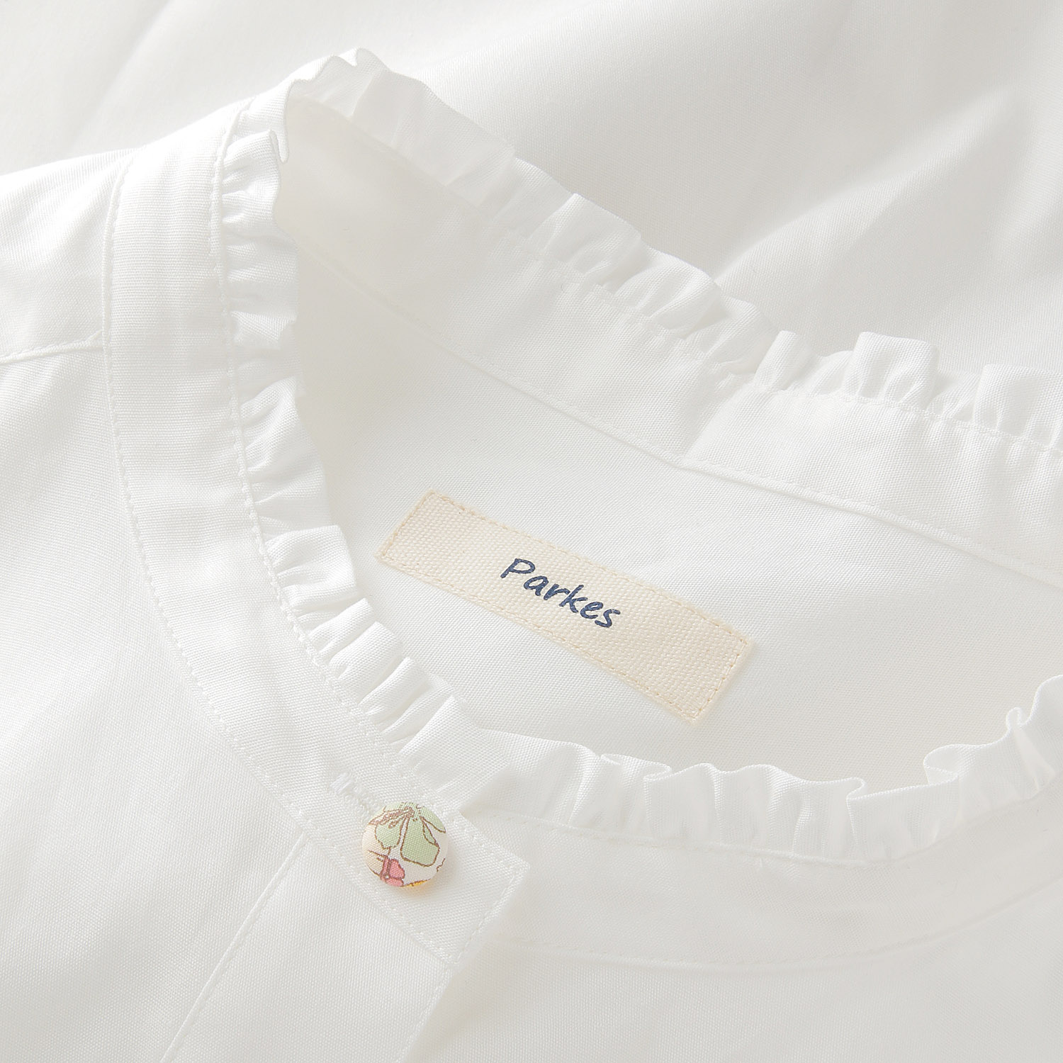 Parkes スタンドフリルドロップショルダーシャツ - 画像3