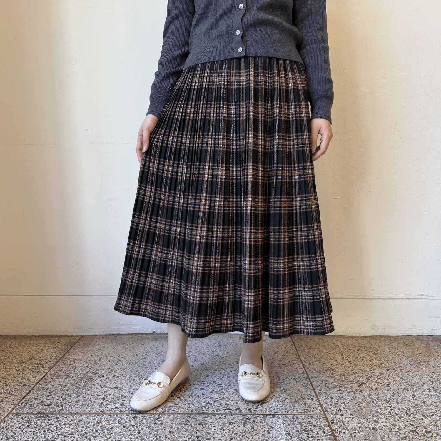 【Insta Live】J．Sloane プリーツチェックスカート - 画像1