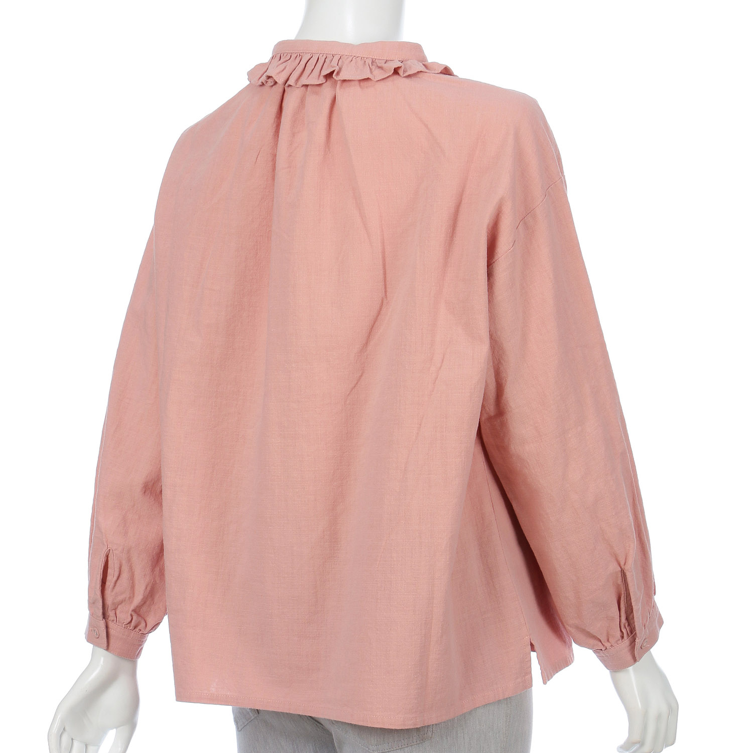 ista－ire 綿麻サンドウォッシュ フリルカラーブラウス - 画像8