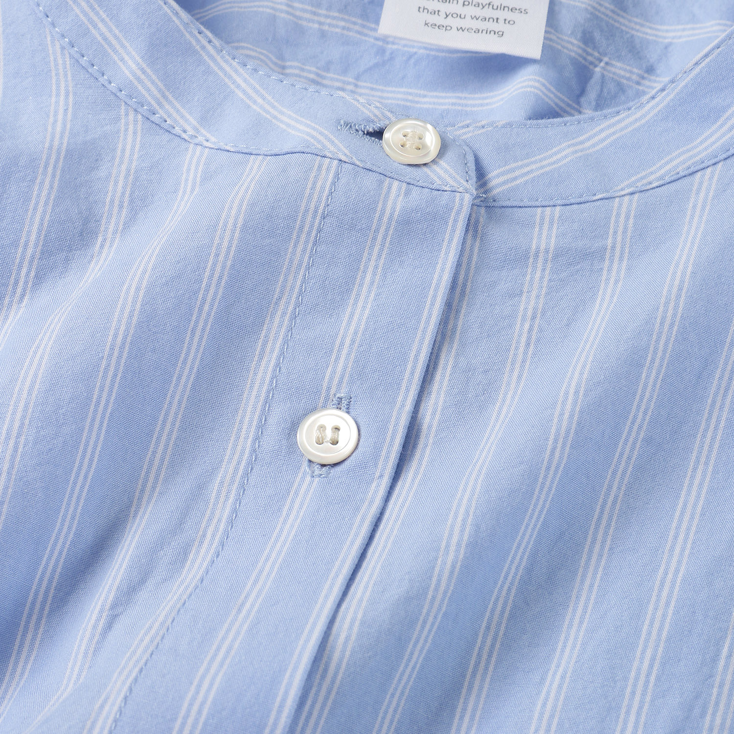 ista－ire 綿麻ストライプ柄 切替ブラウス - 画像10