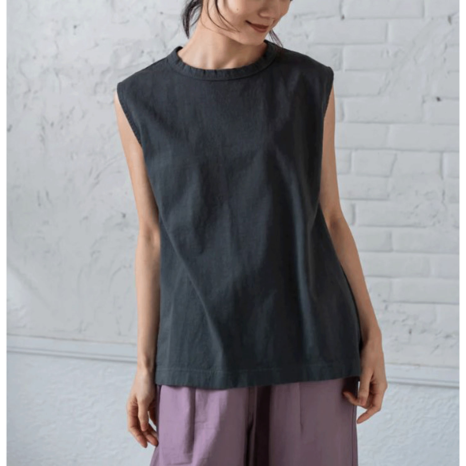 YARRA 布帛コンビノースリーブプルオーバー - 画像9