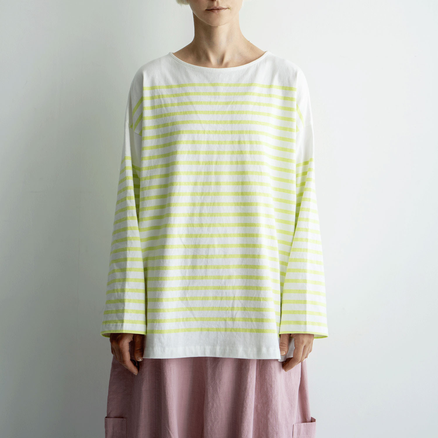 ista－ire パネルボーダー ロングTEE