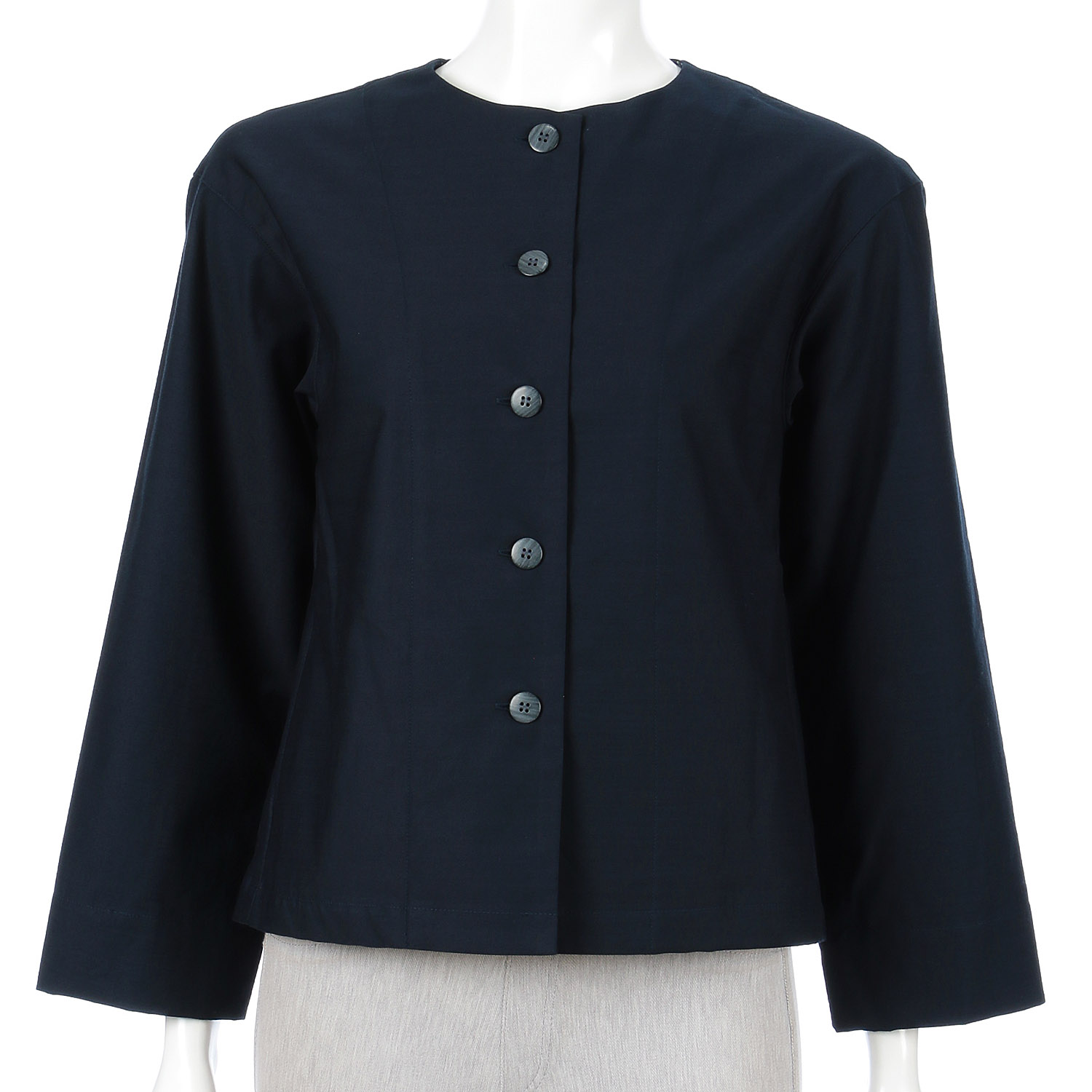 Parkes LIBERTYビンテージバックサテンノーカラージャケット - 画像4