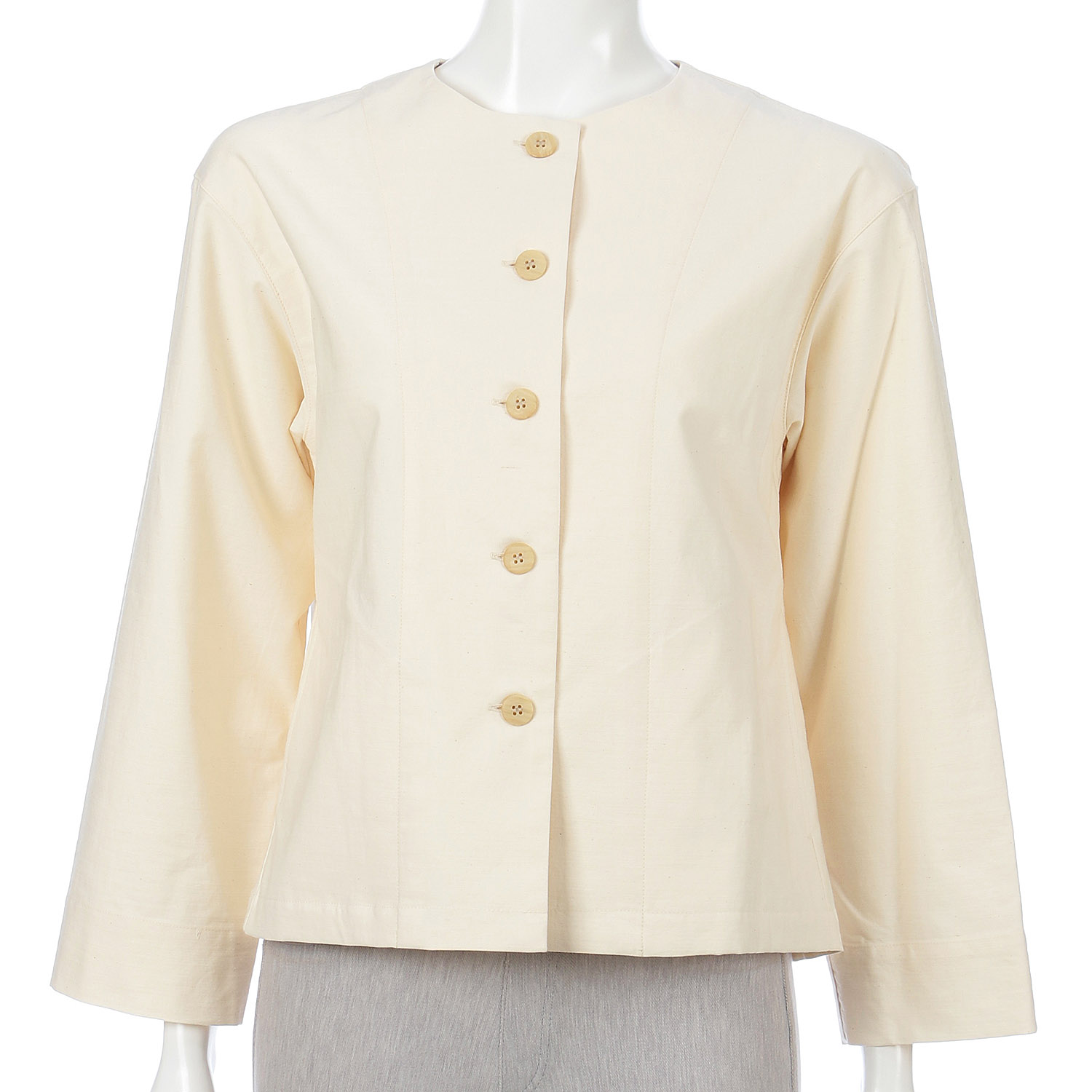 Parkes LIBERTYビンテージバックサテンノーカラージャケット - 画像1