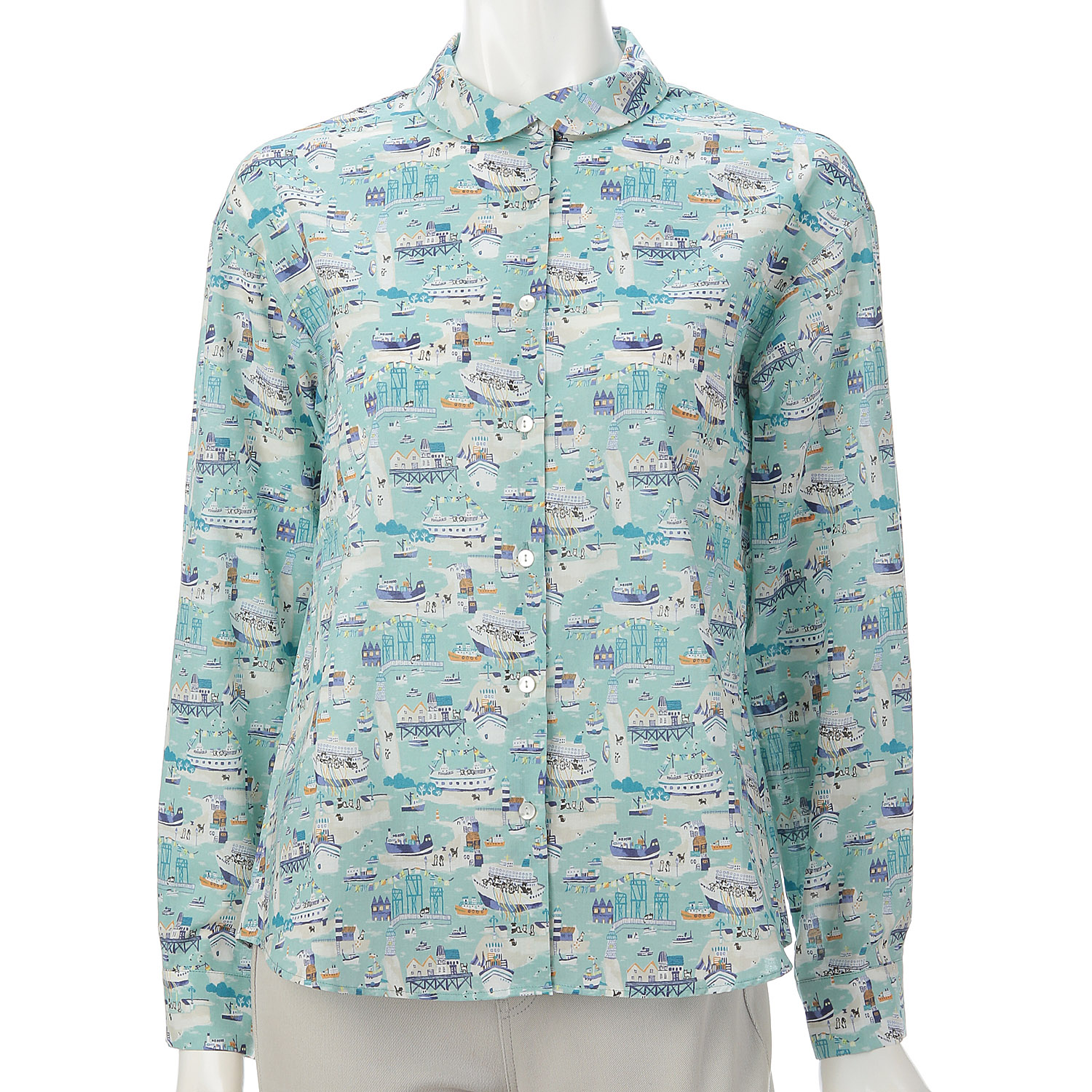 Parkes 総柄ラウンドカットシャツ - 画像3