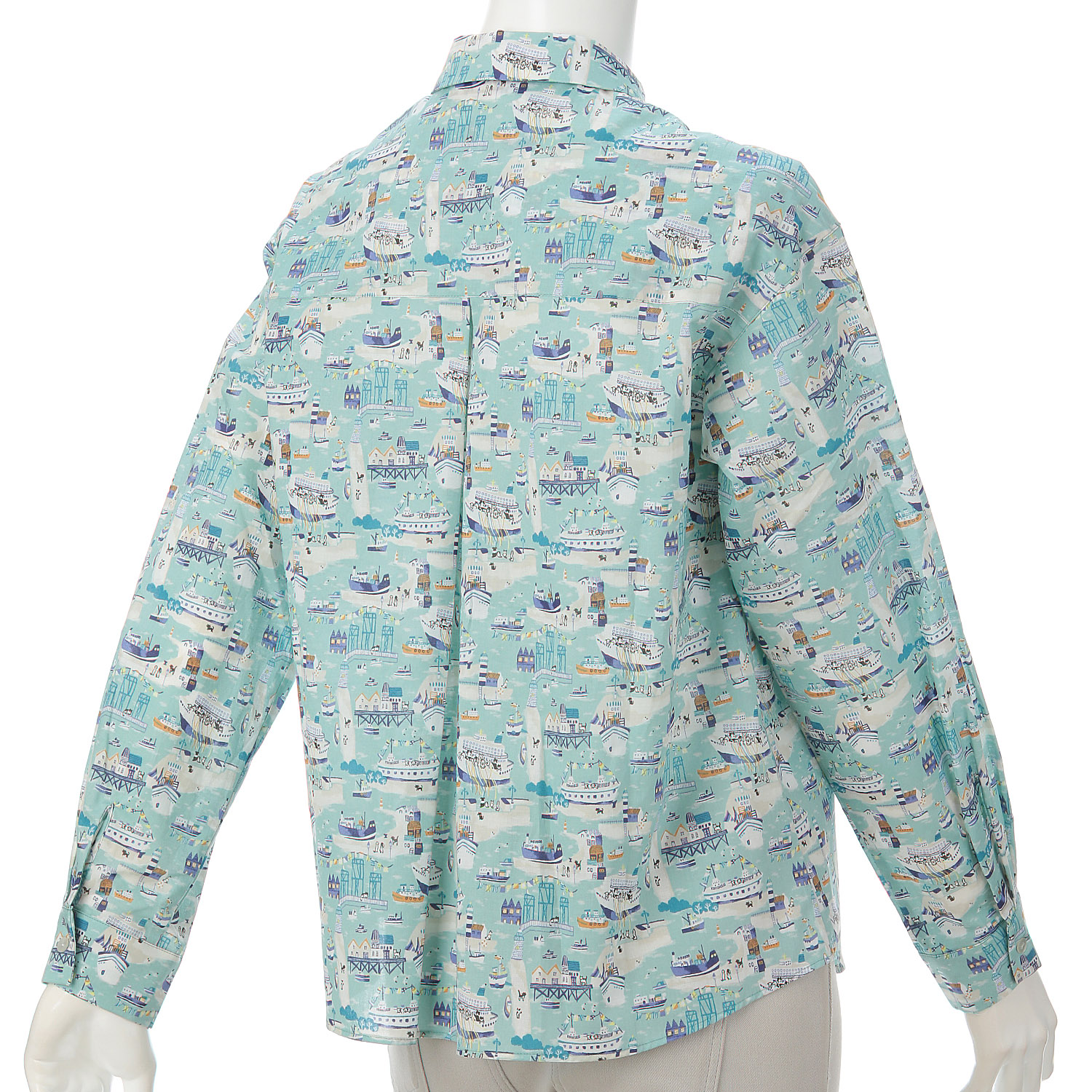 Parkes 総柄ラウンドカットシャツ - 画像4