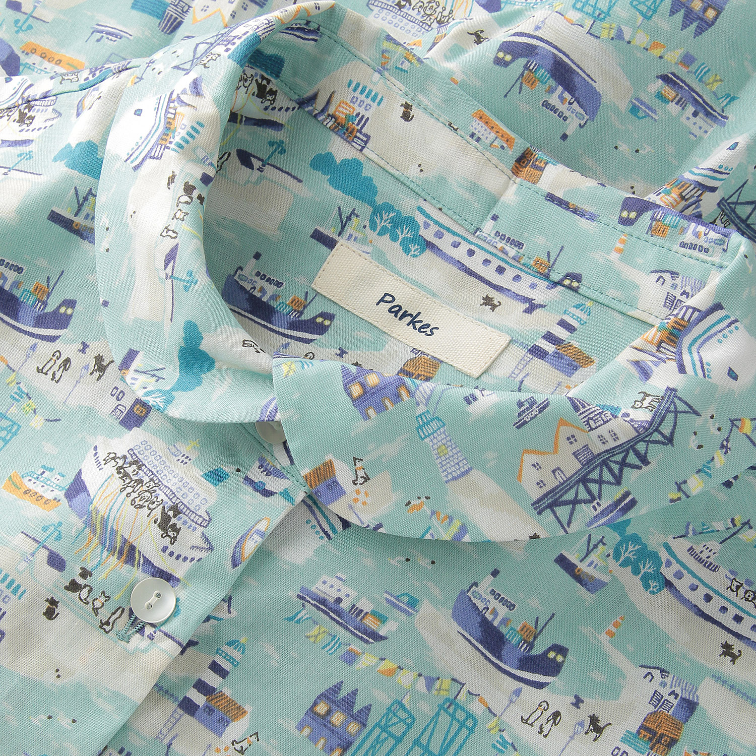 Parkes 総柄ラウンドカットシャツ - 画像5