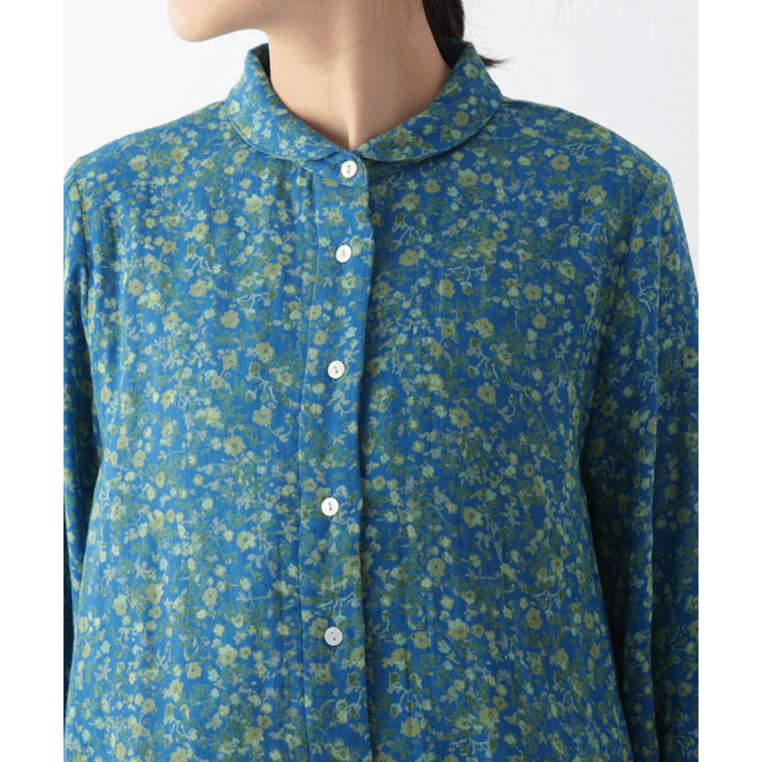 東京かんかん 小花柄コットンダブルガーゼブラウス - 画像6