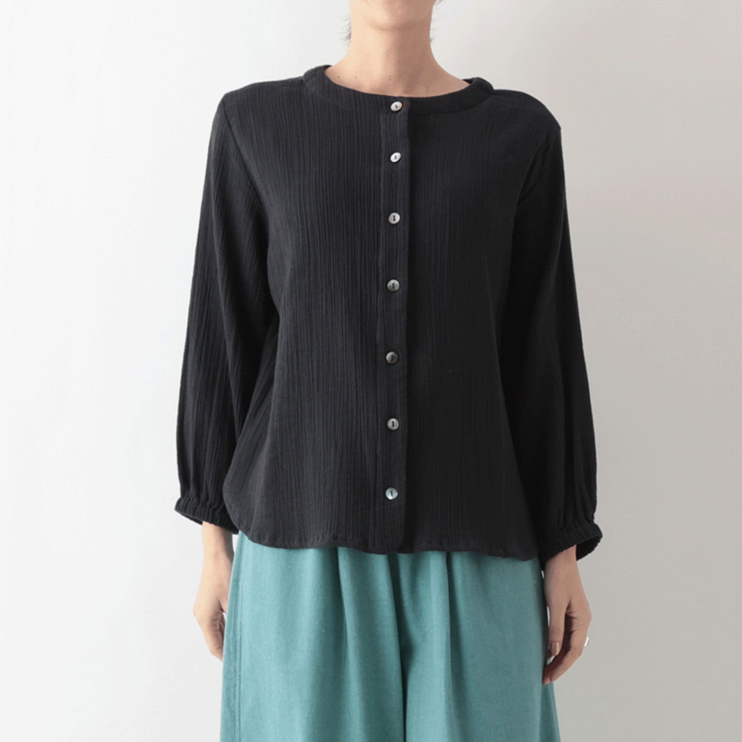 東京かんかん ふんわりダブルガーゼクレープ2Wブラウス - 画像4