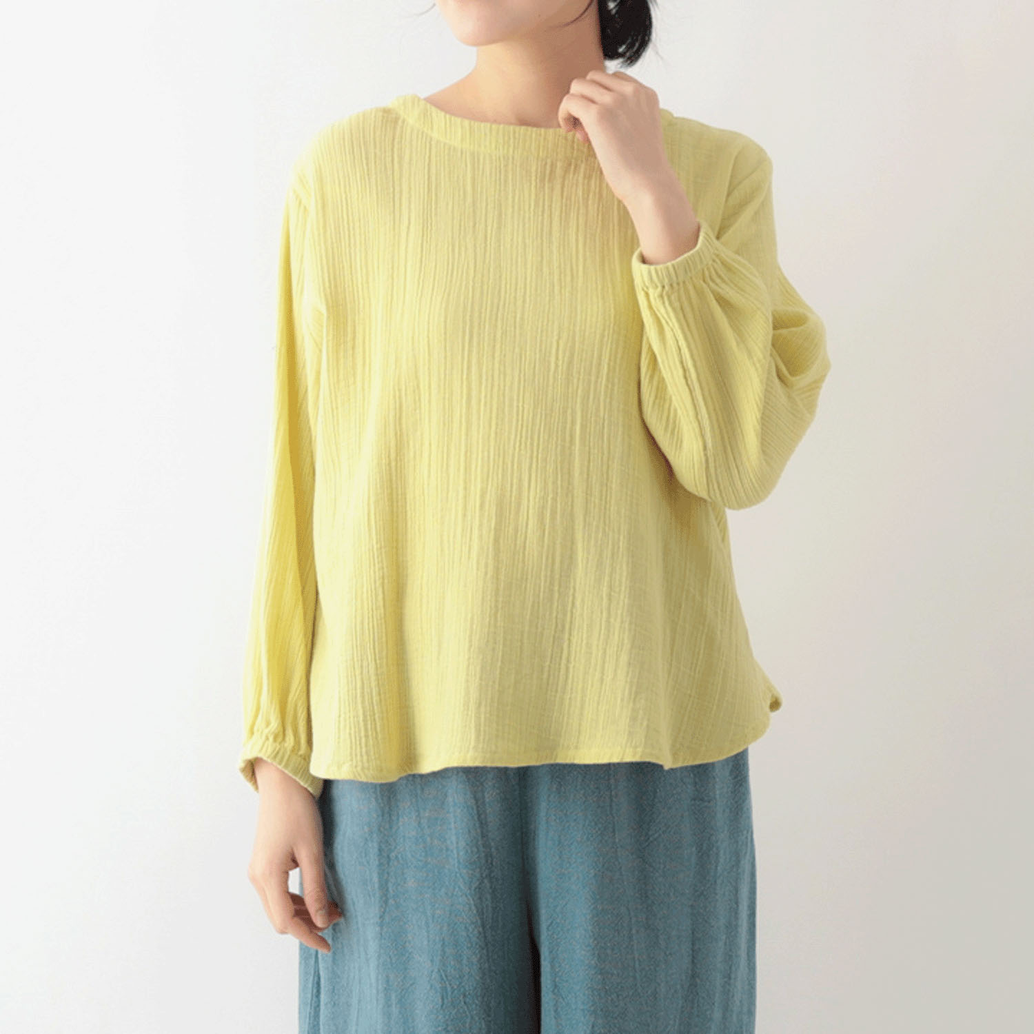 東京かんかん ふんわりダブルガーゼクレープ2Wブラウス - 画像1