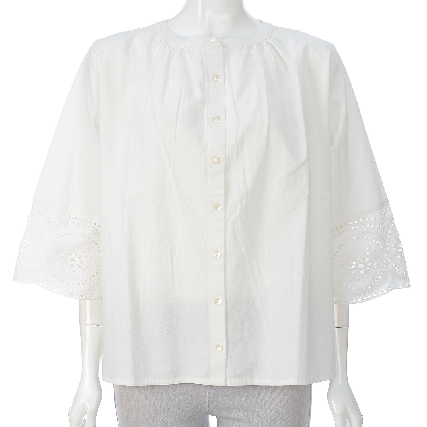 東京官官 ふんわりダブルガーゼクレープ2Wブラウス - 画像3