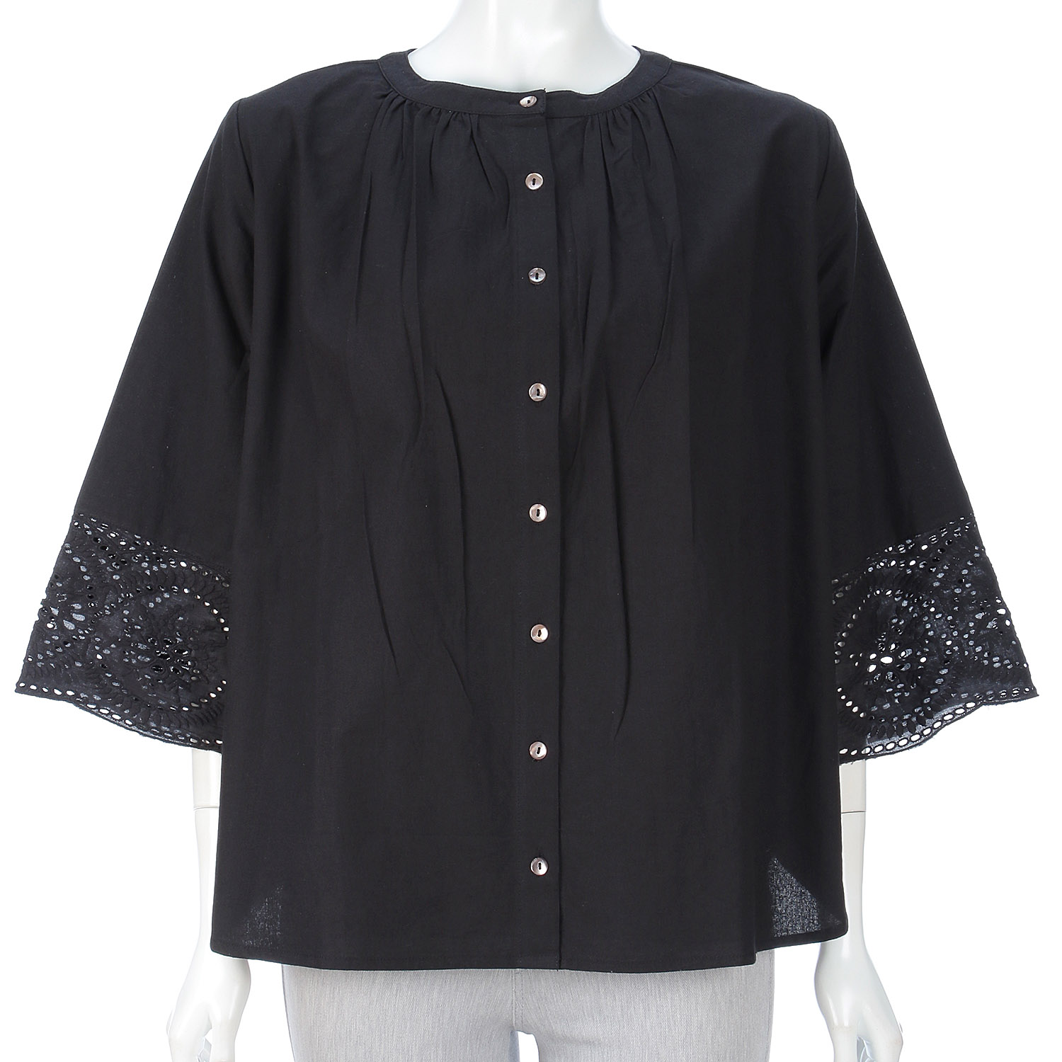 東京官官 ふんわりダブルガーゼクレープ2Wブラウス - 画像5