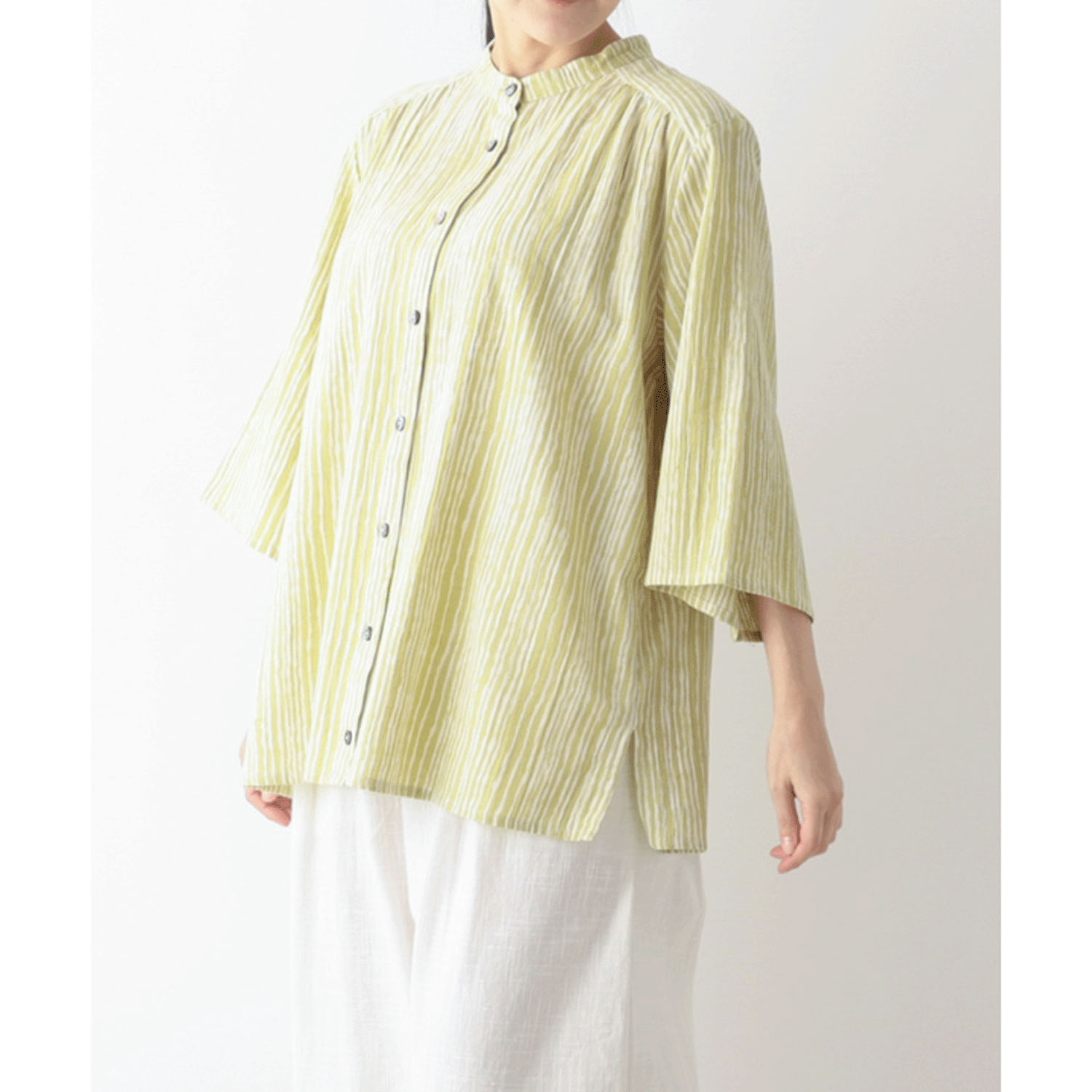 東京かんかん artipur ゆれるストライププリントコットンブラウス - 画像4