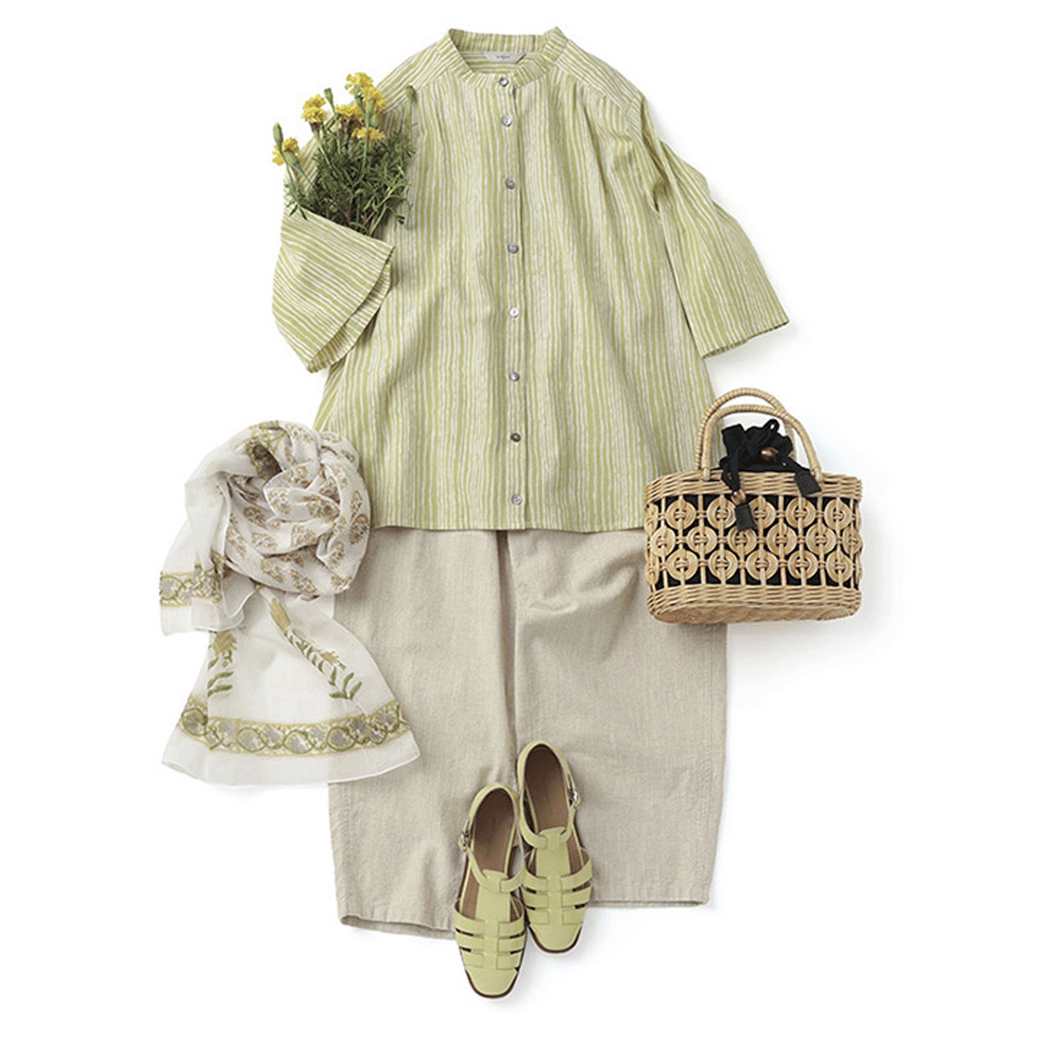 東京かんかん artipur ゆれるストライププリントコットンブラウス