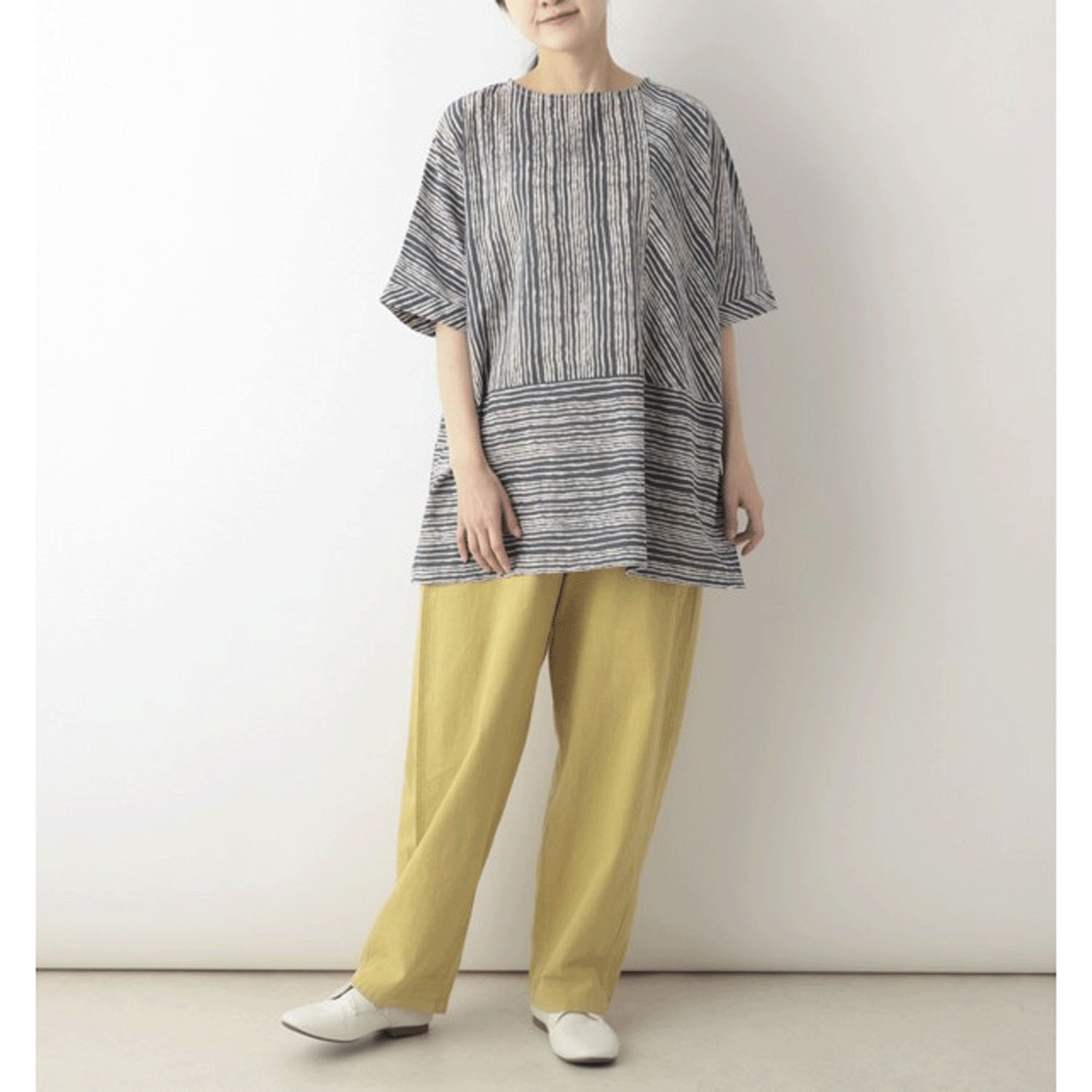 東京かんかん artipur ゆれるストライププリントコットンチュニック - 画像2